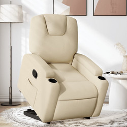 vidaXL Πολυθρόνα με Υποπόδιο Ανακλινόμενη Nude 3204377