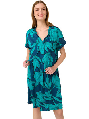 Vamp Midi Καλοκαιρινό Καθημερινό Φόρεμα Floral Πετρόλ 22410