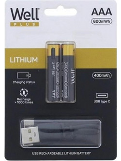 Well Rechargeable USB-C 400mAh 2τμχ