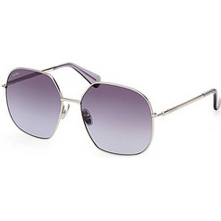 Max & Co MM0061 16W Γυναικεία Γυαλιά Ηλίου Τετράγωνα Μεταλλικά Ασημί με Μαύρο Φακό