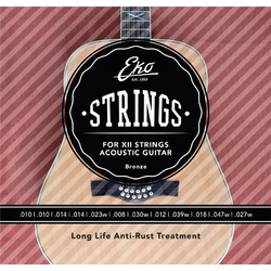 EKO Guitars XII Σετ 12 Χορδές Ακουστικής Κιθάρας Bronze 10-47" Light Tension