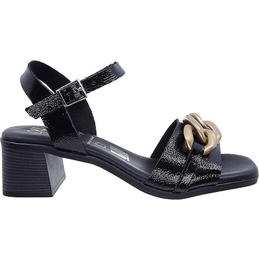 Oh My Sandals Γυναικεία Πέδιλα Μαύρα με Χοντρό Χαμηλό Τακούνι 5354