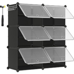 Songmics Παπουτσοθήκη Πλαστική Μαύρη M94xΠ32xY124cm LPC033B01