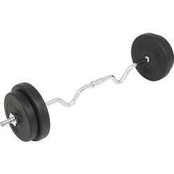 vidaXL 91399 Στραβόμπαρα Σετ με Βάρη 30kg Φ25mm 120cm με Βιδωτά Κολάρα