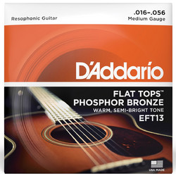 D'Addario EFT13 Flat Tops Σετ 6 Χορδές Ακουστικής Κιθάρας Phosphor Bronze 16-56"