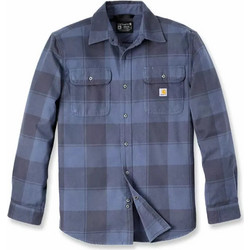 Carhartt Ανδρικό Πουκάμισο Βαμβακερό Καρό Μακρυμάνικο Κανονική Γραμμή Overshirt Μπλε 106356-I26