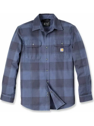 Carhartt Ανδρικό Πουκάμισο Βαμβακερό Καρό Μακρυμάνικο Κανονική Γραμμή Overshirt Μπλε 106356-I26
