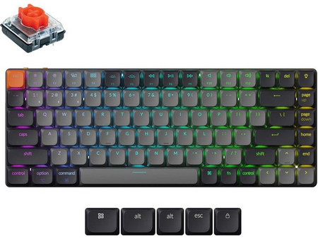 Keychron K3 QMK Ασύρματο Μηχανικό Gaming Πληκτρολόγιο 65% με Keychron Low Profile Red Διακόπτες RGB Black