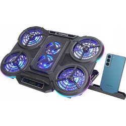 Rampage PROTE R6 Cooling Pad Laptop έως 17" με 6 Ανεμιστήρες & Φωτισμό