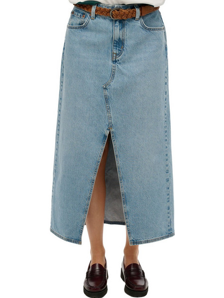 Superdry Μακριά Φούστα Τζιν Ψηλόμεση Μπλε W7210369A-BVT