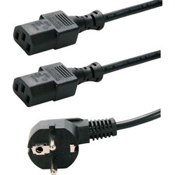 Powertech CAB-P009 Καλώδιο Τροφοδοσίας Schuko to 2 x IEC C13 1.5m