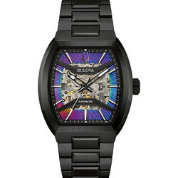 Bulova Maquina Ανδρικό Ρολόι Αυτόματο με Μαύρο Μεταλλικό Μπρασελέ 98A320