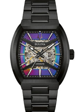 Bulova Maquina Ανδρικό Ρολόι Αυτόματο με Μαύρο Μεταλλικό Μπρασελέ 98A320