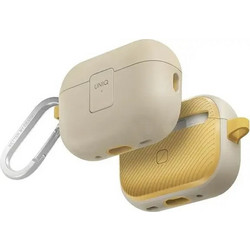 Uniq Clyde Lock Θήκη Σιλικόνης με Γάντζο για Apple AirPods Pro 2 Μπεζ Κίτρινη