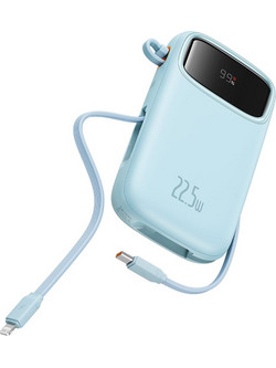 Baseus Qpow Pro+ Power Bank 20000mAh 22.5W με Θύρα USB-A & 2 Θύρες USB-C Blue