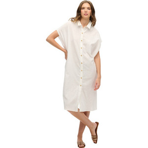 Superdry Midi Καλοκαιρινό Καθημερινό Φόρεμα Σεμιζιέ Εκρού W8011959A-01C Superdry Midi Καλοκαιρινό Καθημερινό Φόρεμα Σεμιζιέ Εκρού W8011959A-01C