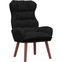 vidaXL Πολυθρόνα Relax Βελούδινη Μαύρη 42001893
