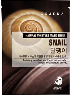 Orjena Natural Moisture Snail Sheet Μάσκα Προσώπου για Αντιγήρανση με Εκχύλισμα Σαλιγκαριού 23ml