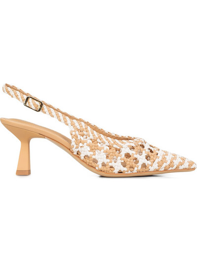 Bruno Premi Γόβες Slingback Δερμάτινες με Λεπτό Ψηλό Τακούνι Nude Λευκές BL0411X
