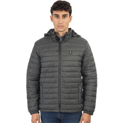 Double Ανδρικό Μπουφάν Χειμωνιάτικο Puffer Αντιανεμικό Ανθρακί MJK-2000