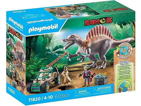 Playmobil Dinos Επίθεση Σπινόσαυρου στο Εξερευνητικό Όχημα για 4-10 Ετών 71820
