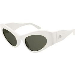 Balenciaga BB0177S 005 Γυναικεία Γυαλιά Ηλίου Cat Eye Κοκάλινα Λευκά με Μαύρο Φακό