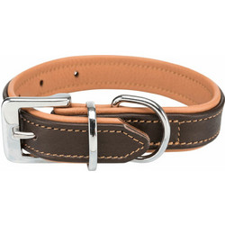 Trixie Active Comfort Δερμάτινο Κολάρο Σκύλου Καφέ 2.5x21-32cm 18934