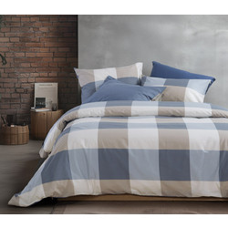 Nef-Nef Σετ Σεντόνια Διπλά Βαμβακερά 200x270 Casual Check Denim