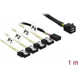 DeLOCK 83322 Καλώδιο Σκληρού Δίσκου 7-Pin SATA III to Mini SAS 1m Black