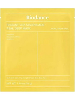 Biodance Radiant Vita-Niacinamide Real Sheet Μάσκα Προσώπου για Λάμψη 34gr