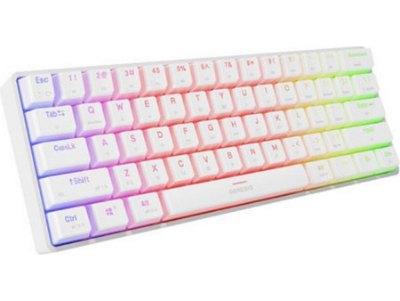 Genesis Thor 660 G2 Ασύρματο Μηχανικό Gaming Πληκτρολόγιο TenKeyLess με Gateron Brown Διακόπτες RGB White