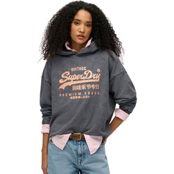 Superdry Γυναικείο Αθλητικό Φούτερ με Κουκούλα Ανθρακί W2012437A-8IN