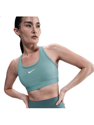 Nike Swoosh Αθλητικό Μπουστάκι με Μέτρια Στήριξη Πράσινο Mint DX6821-017