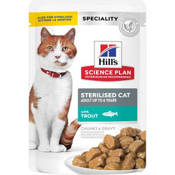 Hill's Science Plan Sterilised Young Adult with Trout in Gravy 3x85gr