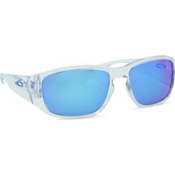 Oakley OO9521 04 Ανδρικά Γυαλιά Ηλίου Μάσκα Κοκάλινα Διαφανή με Μπλε Φακό