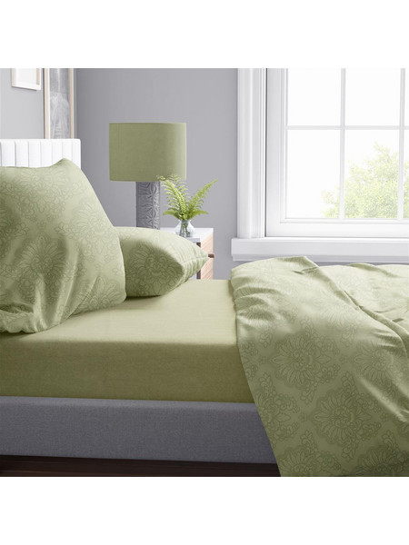Dimcol Σετ Σεντόνια King Size Βαμβακερά 240x270 Άρτεμις 704 Light Olive