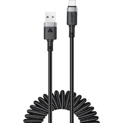 Acefast C14-04 Braided Spiral USB-A to USB-C 1.2m Black 6974316283713