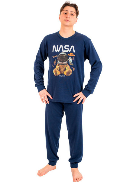 Nina Club Παιδική Πιτζάμα Βαμβακερή Χειμωνιάτικη Navy Μπλε 700-24