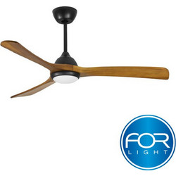 Forlight Bosc VE-0092-NEG Ανεμιστήρας Οροφής 122cm 30W με Φως & Τηλεχειριστήριο Μαύρος Καφέ