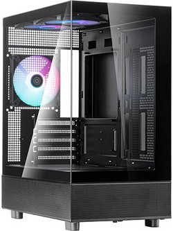 Silverstone Lucid 04 Black Micro Tower Κουτί Υπολογιστή με Πλαϊνό Παράθυρο