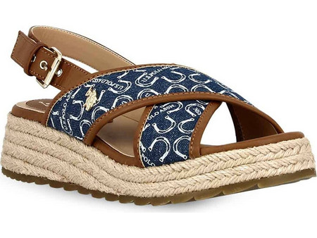 U.S. Polo Assn. Καλοκαιρινές Γυναικείες Πλατφόρμες Χαμηλές Πολύχρωμες KATE005CUO-BLU01