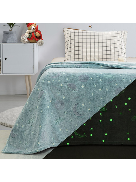 Beauty Home Art 6256 Παιδική Κουβέρτα Fleece Αστεράκια Φωσφοριζέ 160x220 Βεραμάν