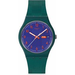 Swatch Γυναικείο Ρολόι με Πράσινο Καουτσούκ Λουράκι SO28N706