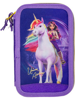 Stor Unicorn Academy Κασετίνα Γεμάτη με 2 Θήκες Μωβ 170108516