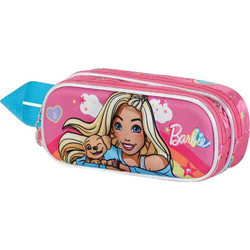 Karactermania Barbie Κασετίνα Βαρελάκι με 2 Θήκες Ροζ Γαλάζια 07155