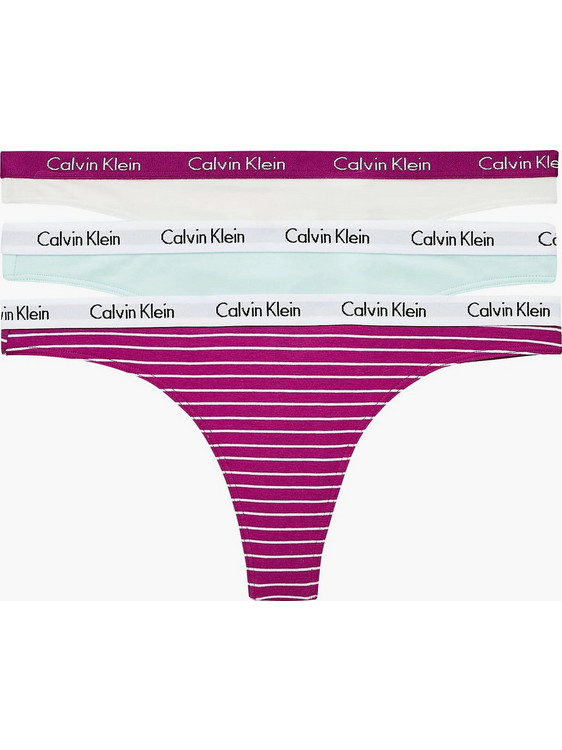 Calvin Klein Βαμβακερά Γυναικεία String 3Pack 000QD3587E-JMR
