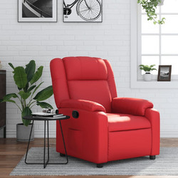 vidaXL Πολυθρόνα Relax με Υποπόδιο Ανακλινόμενη Δερματίνη Κόκκινη 373527