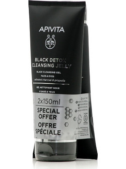 Apivita Black Detox Gel Ντεμακιγιάζ 2x150ml
