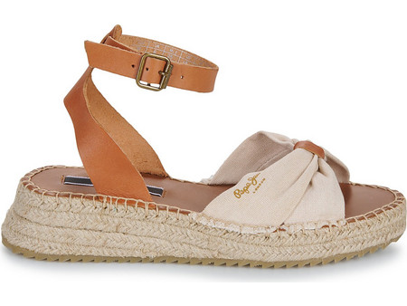 Pepe Jeans Kate One Καλοκαιρινές Γυναικείες Πλατφόρμες Χαμηλές Ταμπά Εκρού PLS90659-803