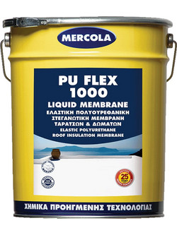 Mercola PU Flex 1000 Ελαστομερές Επαλειφόμενο Πολυουρεθανικό Στεγανωτικό Ταράτσας Λευκό 25kg